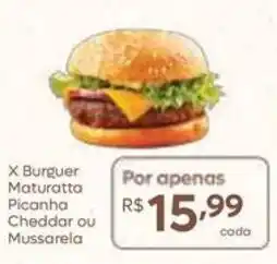Barbosa Supermercados X Burguer Maturatta Picanha Cheddar ou Mussarela oferta