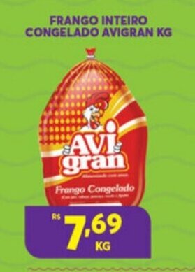 Atacadão Centro Sul Frango Inteiro congelado Avigran 1kg oferta
