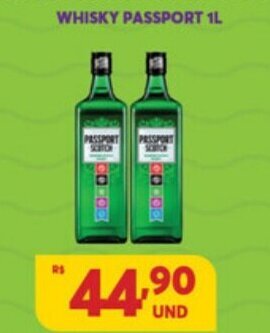 Atacadão Centro Sul Whisky Passport 1L oferta