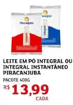 Assaí Atacadista Leite em pó integral ou integral instantâneo piracanjuba oferta