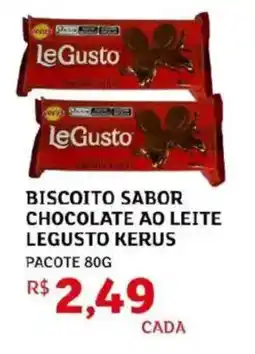Assaí Atacadista Biscoito sabor chocolate ao leite legusto kerus pacote oferta