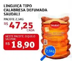 Assaí Atacadista Linguiça tipo calabresa defumada saudali oferta