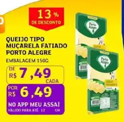 Assaí Atacadista Queijo tipo muçarela fatiado porto alegre oferta
