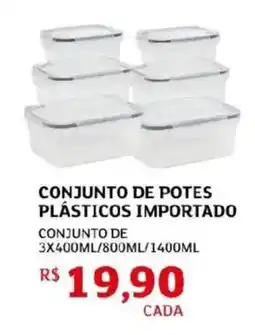 Assaí Atacadista Conjunto de potes plásticos importado oferta