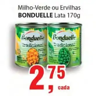Supermercados Mundial Milho Verde ou Ervilha Bonduelle lata 170g oferta