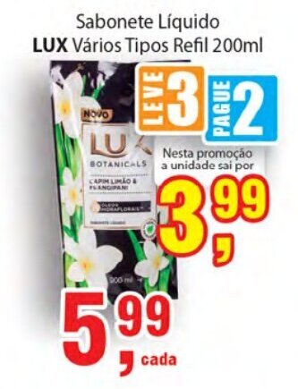 Supermercados Mundial Sabonete liquido Lux 200ml oferta