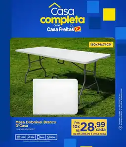 Casa Freitas Mesa Dobrável Branco D'Casa oferta