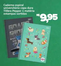 Supermercados Savegnago Caderno espiral universitário capa dura Tilibra Pepper 1 matéria estampas sortidas oferta