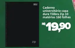 Supermercados Savegnago Caderno universitário capa dura Tilibra Zip 10 matérias 160 folhas oferta