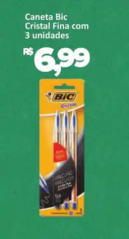 Supermercados Savegnago Caneta Bic Cristal Fina com 3 unidades oferta