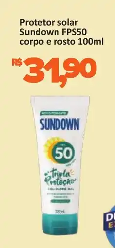 Supermercados Savegnago Protetor solar Sundown FPS50 corpo e rosto oferta