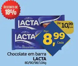 Cometa Supermercados Chocolate em barra LACTA oferta