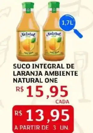 Suco integral de laranja ambiente natural one