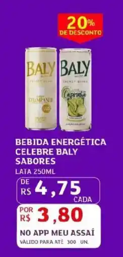 Assaí Atacadista Bebida energética celebre baly sabores oferta