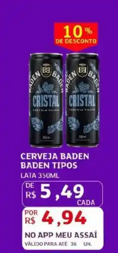 Assaí Atacadista Cerveja baden baden tipos lata oferta