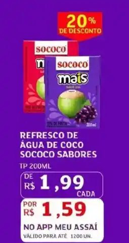 Assaí Atacadista Refresco de água de coco sococo sabores oferta