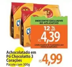 Atacadão Achocolatado em Pó Chocolatto 3 Corações Pacote oferta