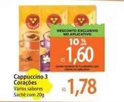 Atacadão Cappuccino 3 Corações Vários sabores Sachê oferta