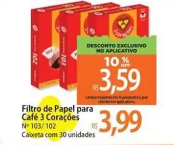 Atacadão Filtro de Papel para Café 3 Corações oferta