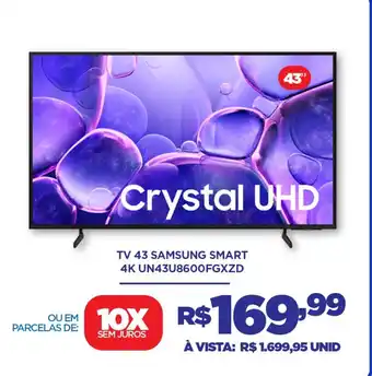 Tv 43 samsung smart 4K UN43U8600FGXZD