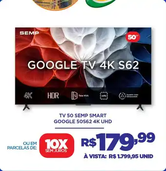 Tv 50 semp smart GOOGLE 50S62 4K UHD