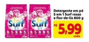Mercado Extra Detergente em po 5 em 1 Surf rosas e Flor-de-lis 800g oferta