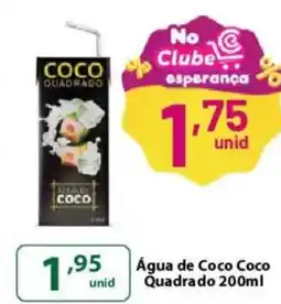 Comercial Esperança Agua de Coco Coco Quadrado oferta