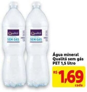 Mercado Extra Agua Mineral Qualita sem gas Pet 15L oferta