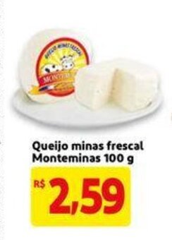 Mercado Extra Queijo minas frescal Monteminas 100g oferta