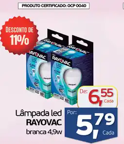Cometa Supermercados Lâmpada led RAYOVAC branca 4,9w oferta