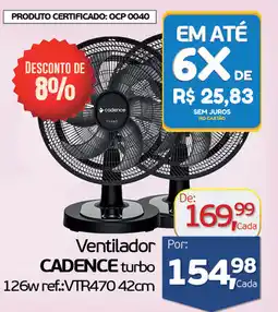 Cometa Supermercados Ventilador CADENCE turbo 126w ref.:VTR470 42cm oferta