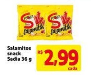Salamitos snack Sadia 36g