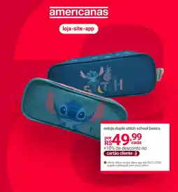 Lojas Americanas estojo duplo stitch school basics oferta