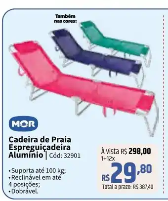 Cadeira de Praia Espreguiçadeira Alumínio