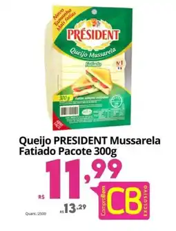 Althoff Supermercados Queijo PRESIDENT Mussarela Fatiado Pacote oferta