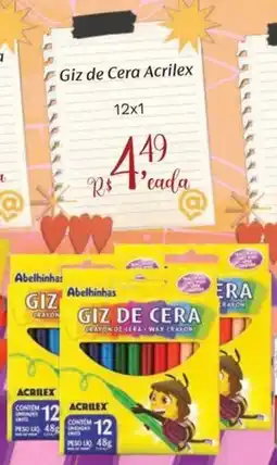 Supermercados Mateus Giz de Cera Acrilex oferta