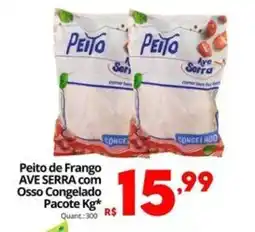 Althoff Supermercados Peito de Frango AVE SERRA.com Osso Congelado Pacote oferta