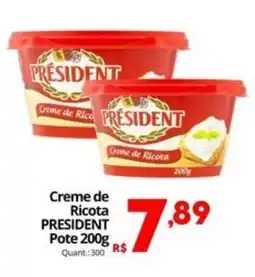 Althoff Supermercados Creme de Ricota PRESIDENT Pote oferta