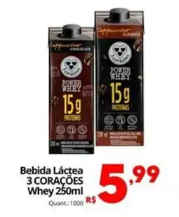 Althoff Supermercados Bebida Láctea 3 CORAÇÕES Whey oferta