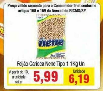 Spani Atacadista Feijão Carioca Nene Tipo 1 oferta