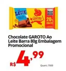 Althoff Supermercados Chocolate GAROTO Ao Leite Barra Embalagem Promocional oferta
