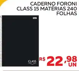 Lider Atacadista Caderno foroni class 15 matérias 240 folhas oferta