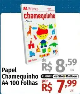 Supermercado Dalben Papel Chamequinho A4 100 Folhas oferta