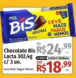 Supermercado Dalben Chocolate Bis Lacta oferta