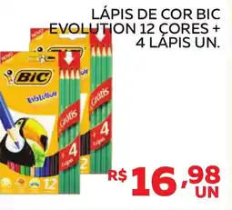 Lider Atacadista Lápis de cor bic evolution 12 cores + 4 lapis un. oferta
