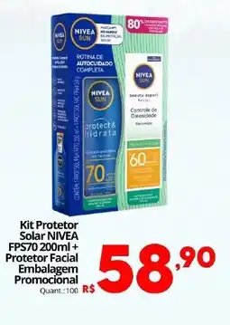 Althoff Supermercados Kit Protetor Solar NIVEA FPS70 + Protetor Facial Embalagem Promocional oferta