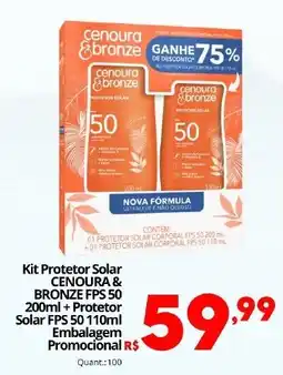 Althoff Supermercados Kit Protetor Solar CENOURA & BRONZE FPS 50 + Protetor Solar FPS 50 oferta