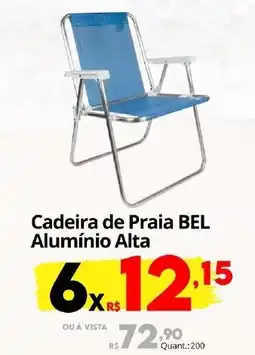 Althoff Supermercados Cadeira de Praia BEL Alumínio Alta oferta