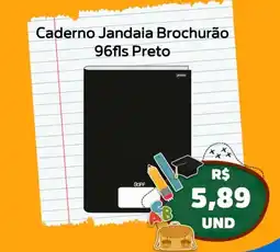Super Vi Supermercados Caderno Jandaia Brochurão 96fls Preto oferta