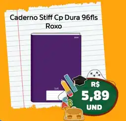 Super Vi Supermercados Caderno Stiff Cp Dura 96fls Roxo oferta